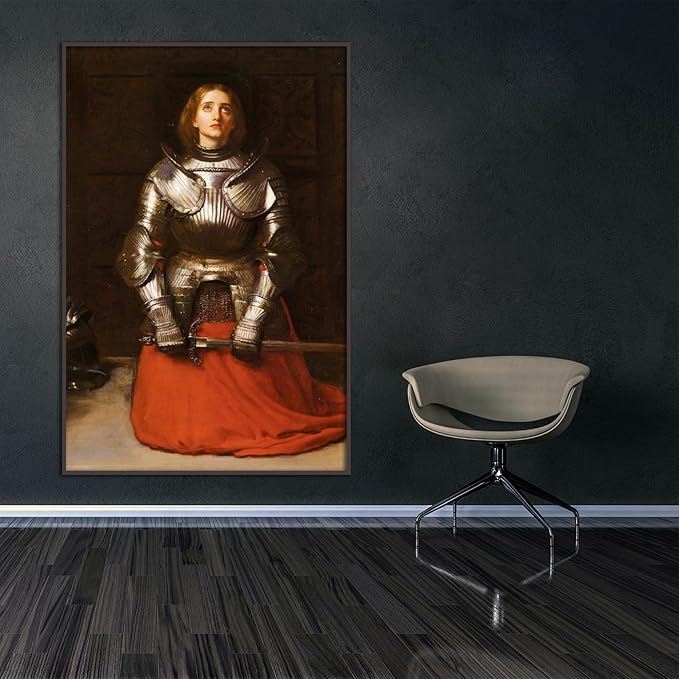 OKRA John Everett Millay Canvas Wall Art Joan of Arc Vintage Portrait Poster Master Painting Print Historical Cultural Illustration Suitable for Home Classroom Wall Decor Unframed(24x36inc/60x90cm)