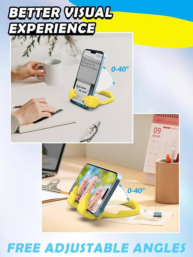 Christmas Stocking Stuffers for Teens Girls Women Adults Gifts: Lazy Cell Phone Holder for Desk Unique Gesture Phone Stand Gifts for Teenager Boys Men Funny Gag Gift Who Have Everything White Elephant