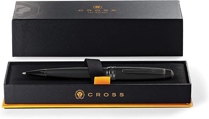 Cross Bailey Refillable Rollerball Pen Presented in a Premium Gift Box - Medium Point, Black Ink, Matte Black