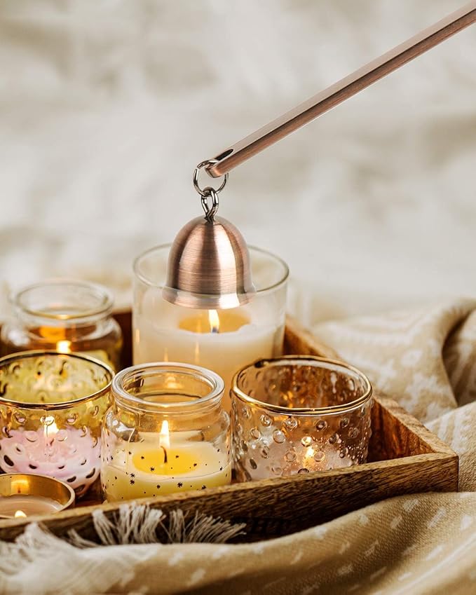 RONXS 3 in 1 Candle Accessory Set, Candle Wick Trimmer Candle Cutter, Candle Snuffer, Candle Wick Dipper with Gift Package for Candle Lover (Copper)