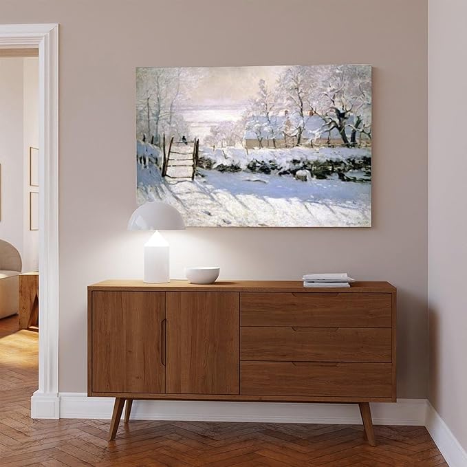 CFIOZYOS Claude Monet - The Magpie Canvas Poster Wall Art Print Bedroom Decor Office Room Kitchen Decor Gift Unframe 16x24inch(40x60cm)