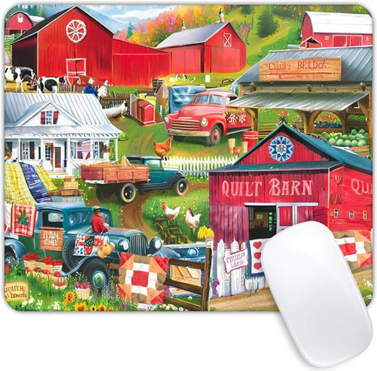 Square Mouse Pad Ranch,Gaming Mouse Pads for Desk,Soft Computer Waterproof Non-Slip Mouse Mat