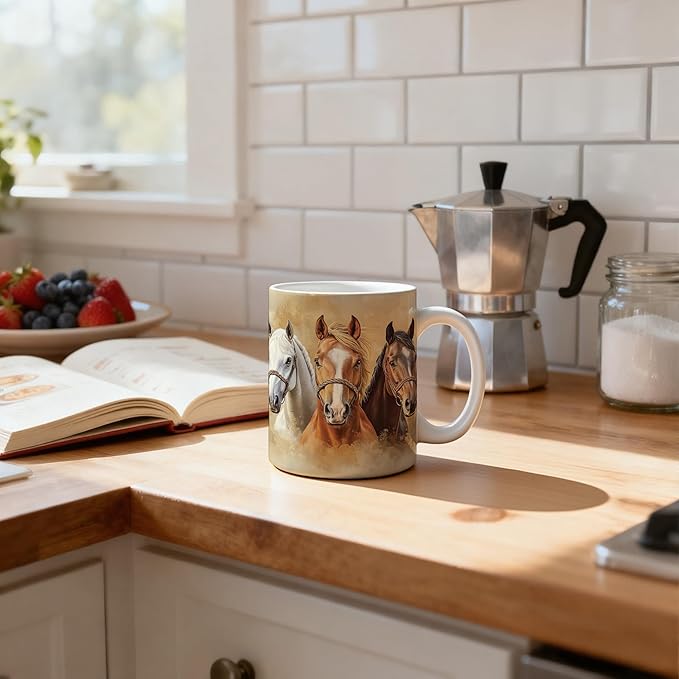 Horse Mug 11 oz, Horse Gifts for Women Men, Gifts for Horses Lovers Coffee Cups Ceramic, Animal Lover Gift Ceramic Mug for Coffee Tea Hot Cocoa Home Office Work
