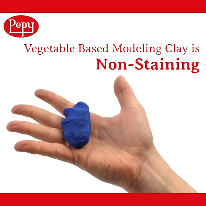 Pepy Plastilina Reusable and Non-Drying Modeling Clay; Set of 24 Bars, 1.4 Ounce Each, Perfect for Arts and Crafts Projects, Yellow