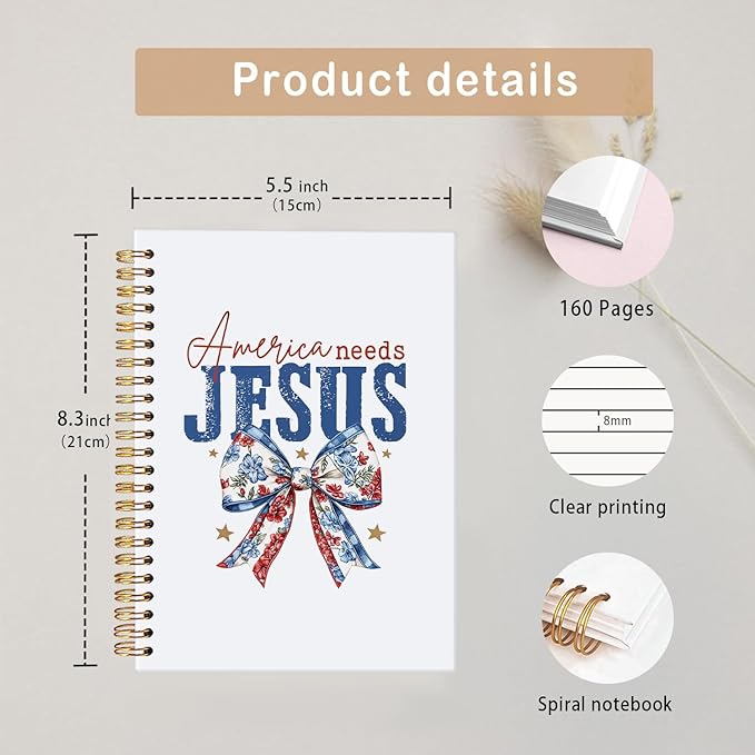 MOFUYU Christian Gifts for Women,Bible Notebooks for Note Taking,Bow Jesus Notebook for Note Taking Church Work,Hardcover Notebooks Christian Gift Office Supplies 5.5x8.3 Inch