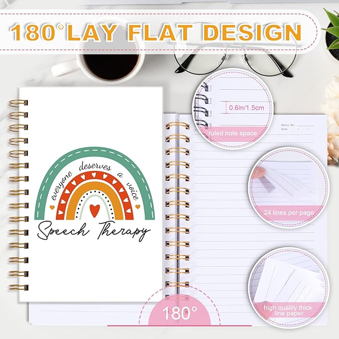SLP Spiral Journal Notebook - Rainbow Speech Therapist Gifts for Women, SLP Gift for Speech Therapist, Spiral Notebooks Language Pathologist Gift, Everyone Deserves a Voice Journal 5.5x8.3 Inch
