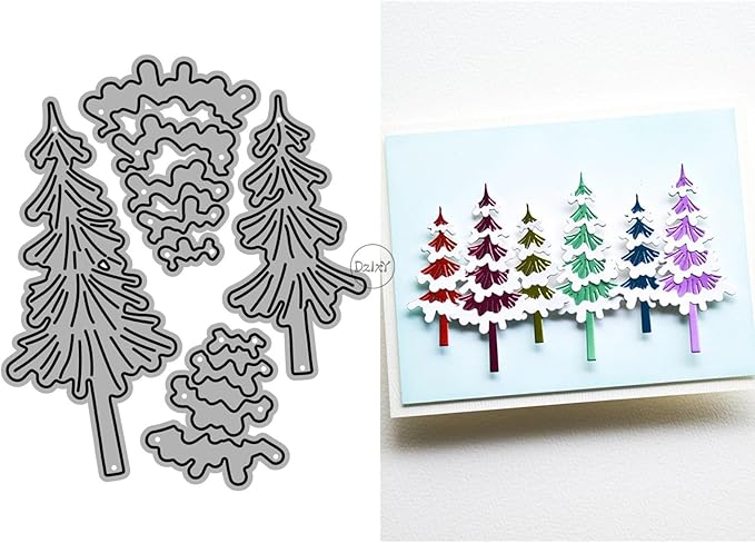 DzIxY Shadow Snowflake Pine Trees Metal Cutting Dies for Card Making Kit Embossing Paper Die Cuts Set Scrapbook Stencils Supplies Machine Templates