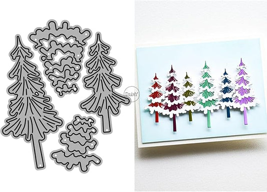 DzIxY Shadow Snowflake Pine Trees Metal Cutting Dies for Card Making Kit Embossing Paper Die Cuts Set Scrapbook Stencils Supplies Machine Templates