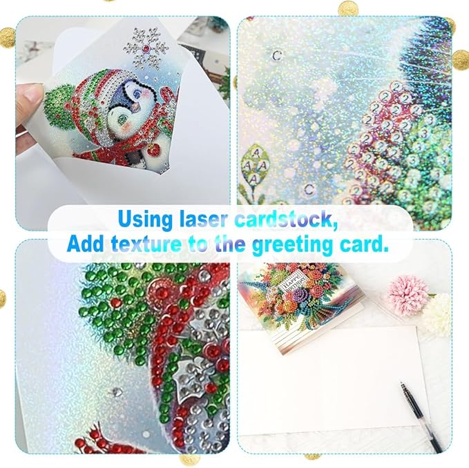 6-Pack Wishes & Blooms Bouquet Diamond Painting Greeting Card Kits, Special Shaped Diamonds Painting, DIY Handcraft for Relatives and Friends with Wishes,Unique Design Crafting for Birthday Cards