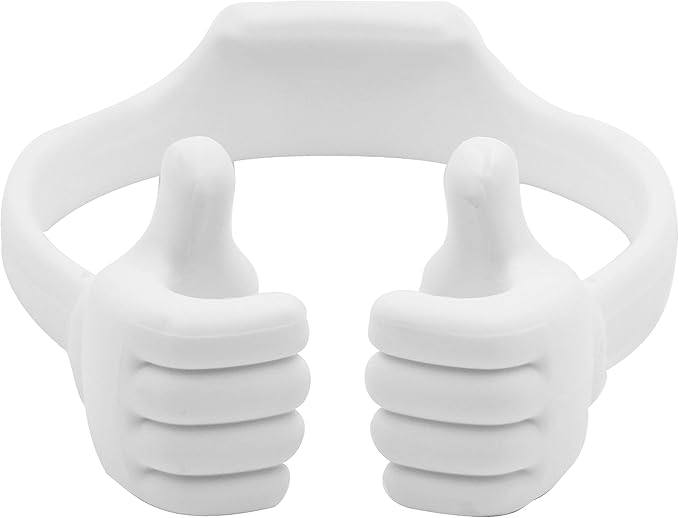 Honsky Cell Phone Stand Holder, Thumbs Up Lazy Phone Stand, Universal Adjustable Flexible, Cute Perfect Stocking Stuffers Gifts for Teen Girls, Compatible with Cell Phones & Tablets,White
