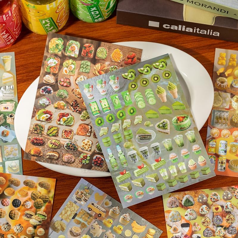 Japanese Retro Sticker Book, 800 Cartoon Stickers Book with Art Coated Paper Creative Activity Stickers for Adults, DIY Scrapbooking Phone Cases Laptops Party Gifts (Windchime Dream) - Image 5