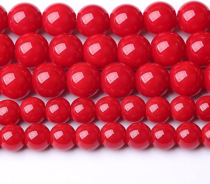 160PCS 4MM Red Glass Round Spacer Loose Beads for Jewelry Making DIY Bracelet Necklace