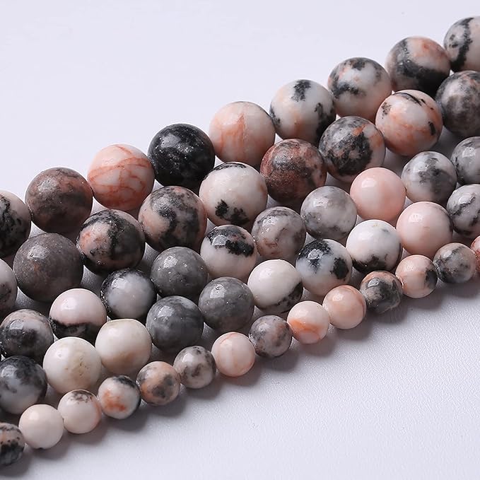 32pcs 12mm Natural Pink Zebra Jaspers Beads Round Loose Beads for Jewelry Making DIY Bracelet Crystal Energy Healing Power Stone (12mm, Pink Zebra Jaspers)