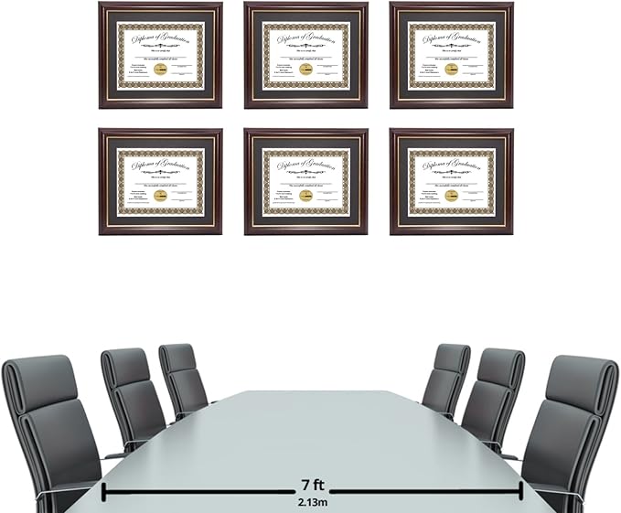 Creative Picture Frames 10x13 Mahogany Gold Rim Diploma Frame with Black Mat Glass Easel and Installed Wall Hangers | Frame Holds 11x14 Media without Mat