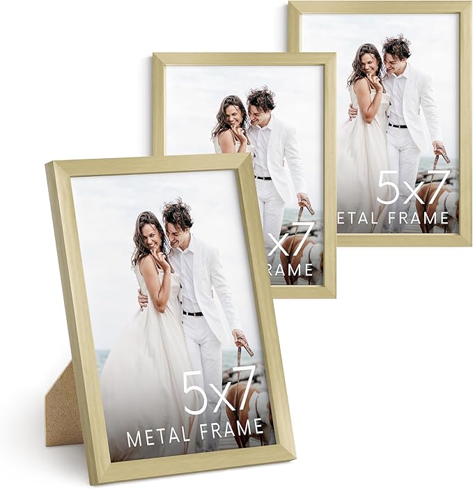 HAUS AND HUES Standalone Gold Aluminum Frame Set of 3-5x7
