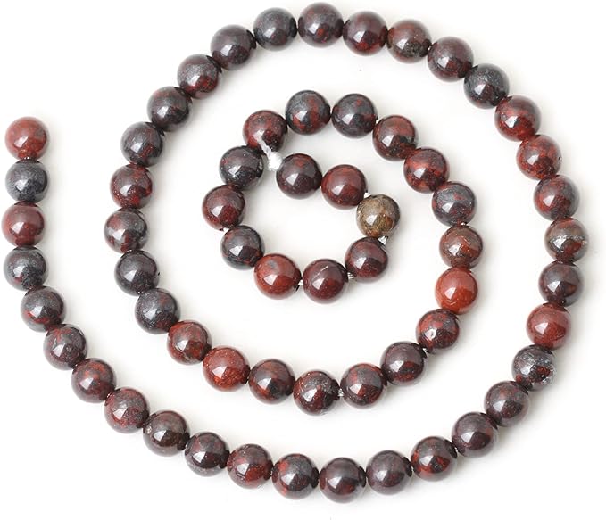 60PCS 6mm Natural Brecciated Jasper Round Loose Beads for Jewelry Making DIY Bracelet Necklace Materials 1 Strand 15"