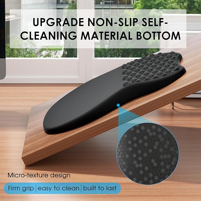 MROCO Ergonomic Mouse Pad with Wrist Support, Wrist Rest Mousepads for Carpal Tunnel Pain Relief, Memory Foam Pad with Massage Bulge and Non-Slip Base for Office, Home, Black