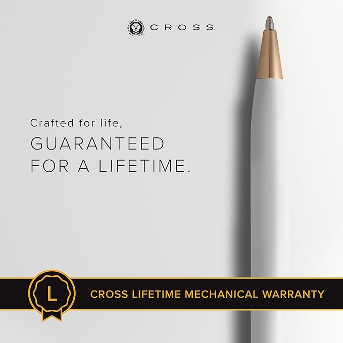 Cross Century II Refillable Ballpoint Pen Presented in a Luxury Gift Box - Medium Point, Black Ink, Pearlescent White