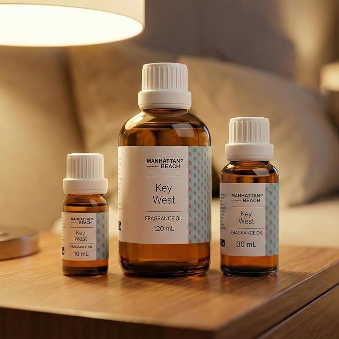 Manhattan Beach – Key West, Hotel Diffuser Oil Inspired by 5-Star Hotel Scent - Fragrance Oil for Ultrasonic and Waterless Diffusers and Crafting - 30 mL, 1 fl oz Glass Bottle