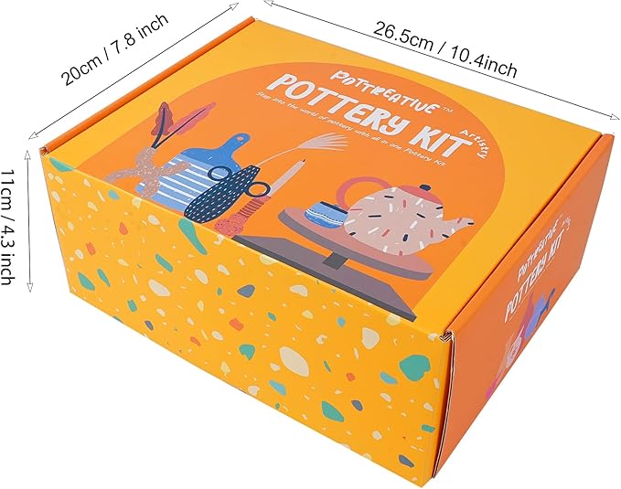 MCOOH Air Dry Clay Kit for Beginners - All-in-One Pottery Set with Sculpting Tools, Paints, Varnish, DIY Craft Kit to Make Trinkets, Home Decor, Gifts