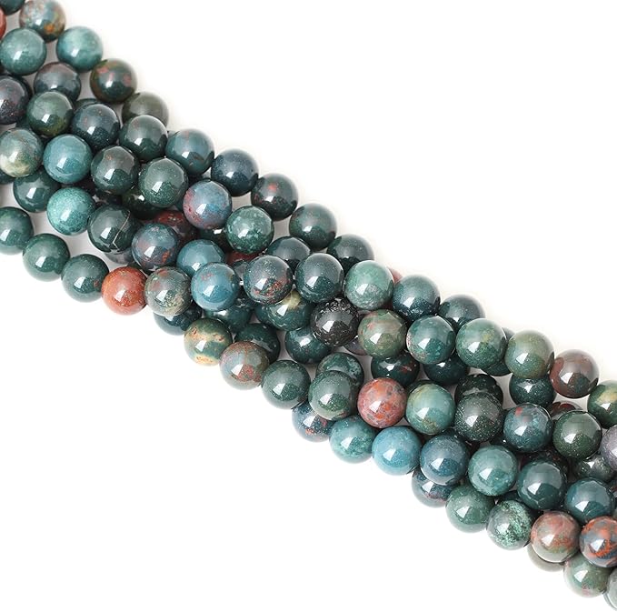 35PCS 10mm Natural Indian Bloodstone Round Loose Beads for Jewelry Making DIY Bracelet Necklace Materials 1 Strand 15"