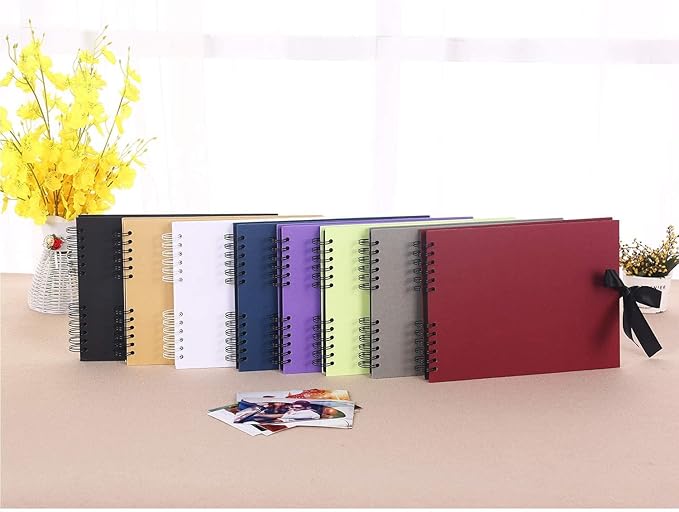 Vienrose Scrapbook Album 80 Pages, DIY Photo Album with Accessories, Red Kraft Paper Memory Book for Wedding, Birthday, Travel, Christmas, Mother’s Day, 11x8 Inches