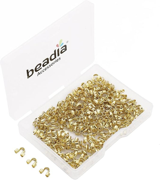 14K Gold Plated U Shape End Caps 6x5mm 200pcs for Jewelry Making Findings