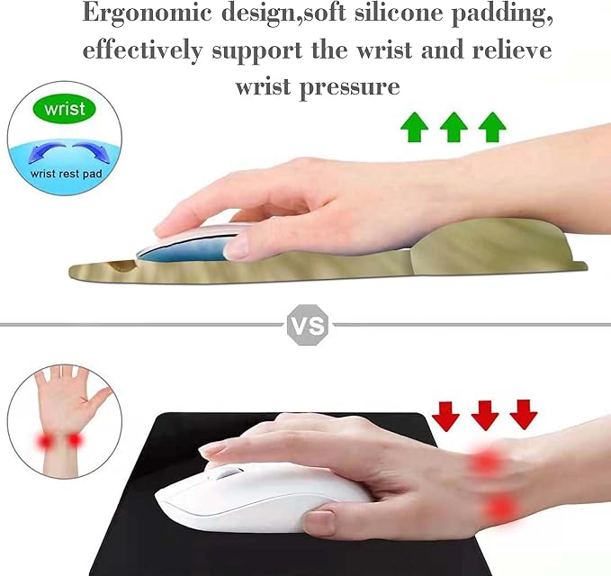 Cute Dog Mouse Pads for Desk, Golden Retriever Ergonomic Mouse Pad with Wrist Rest, Gaming Mouse Pad with Wrist Support, Funny Mouse Pads for Desk, Computer Mousepad with Non-Slip Pain Relief PU Base