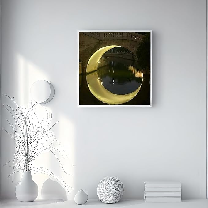 Painting by Numbers Kit for Adults Beginner,Night Bridge Moon Paint by Numbers Easy for Adults,Adult Paint by Number Kits on Canvas,Acrylic Oil Number Painting for Home Wall Decor15.7X19.7 In