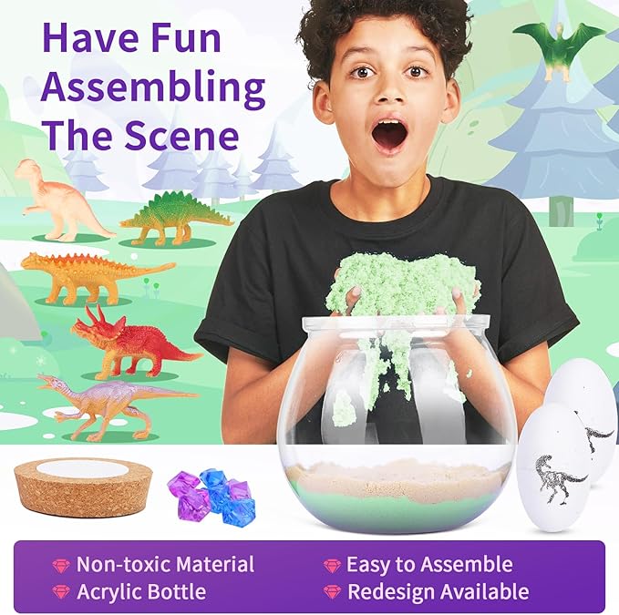 Dinosaur Gifts for Boys 4-12 Years Old, Dinosaur Crafts Kit for Kids, Light Up Decoration with Remote - Arts and Crafts for Kids, Birthday Gifts Toys for Boys Age 4 5 6 7 8 9 10 11 12