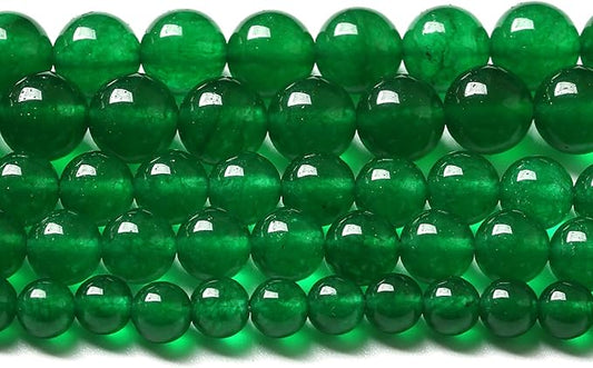 6mm 60pcs Natural Chinese Green Jade Beads Chalcedony Round Loose Gemstone Crystal Energy Healing Power Stone Beads for Jewelry Making DIY Bracelet (6mm, Chinese Green Jade)