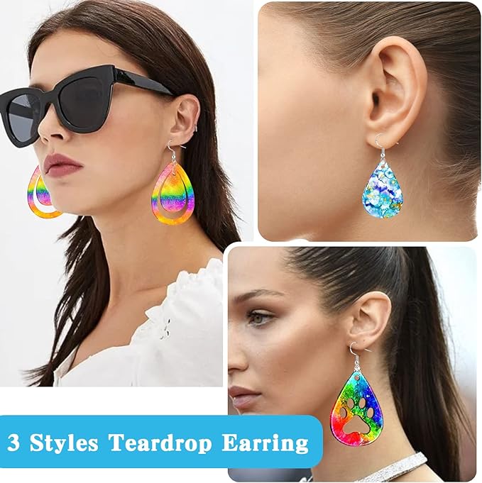 323 Pcs Resin Kits and Molds Complete Set, Resin Earring Mold, Earring Making Kit, Earring Hooks for DIY Resin Jewelry Molds Resin Casting with Earring