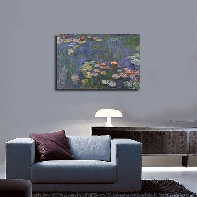 40+ Monet Famous Print Posters Water Lilies2 by Claude Monet Impressionism Poster Print for Room Aesthetics Canvas Wall Art Print Unframe 24×36inch(60×90cm)
