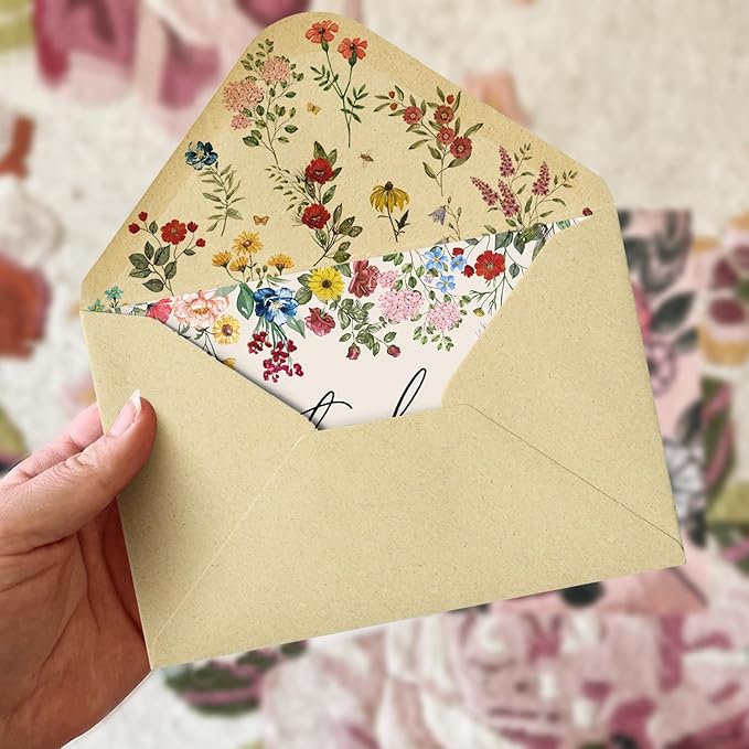 Artoid Mode 36 Pack Vintage Wildflower Flowers Thank You Cards Floral Greeting Cards Gift With Envelope Sticker Blank Note Cards for Birthday Wedding Baby Shower Bridal Shower, 4 x 6 Inch
