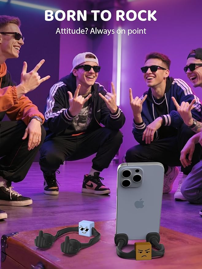 Stocking Stuffers for Teens Boys Adults Gifts for Men Women Christmas: Lazy Phone Stand with Mood Cube Cell Phone Holder for Desk Gag Gift for Teenage Kids Girls Funny Cool Gadget White Elephant Gifts