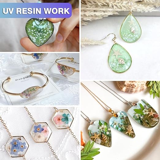 Crystal Clear Hard UV Resin Upgraded Formula Ultraviolet Fast Curing for Jewelry Making Craft Decoration, Hard Transparent Glue Solar Cure Sunlight Activated Resin Casting & Coating（100g）