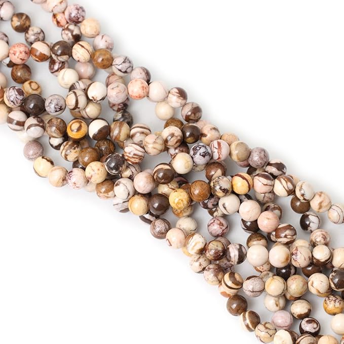 45PCS 8mm Natural Australian Zebra Gemstone Round Loose Beads Crystal Energy Stone for DIY Jewelry Making 1 Strand 15"