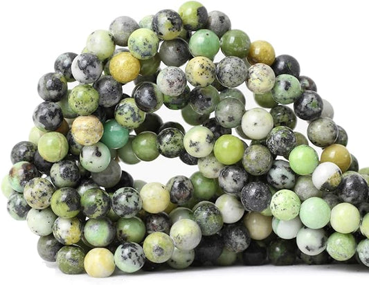 45PCS 8mm Natural Australian Jade Stone Beads Round Loose Beads for Jewelry Making DIY Handmade Materials 1 Strand 15"