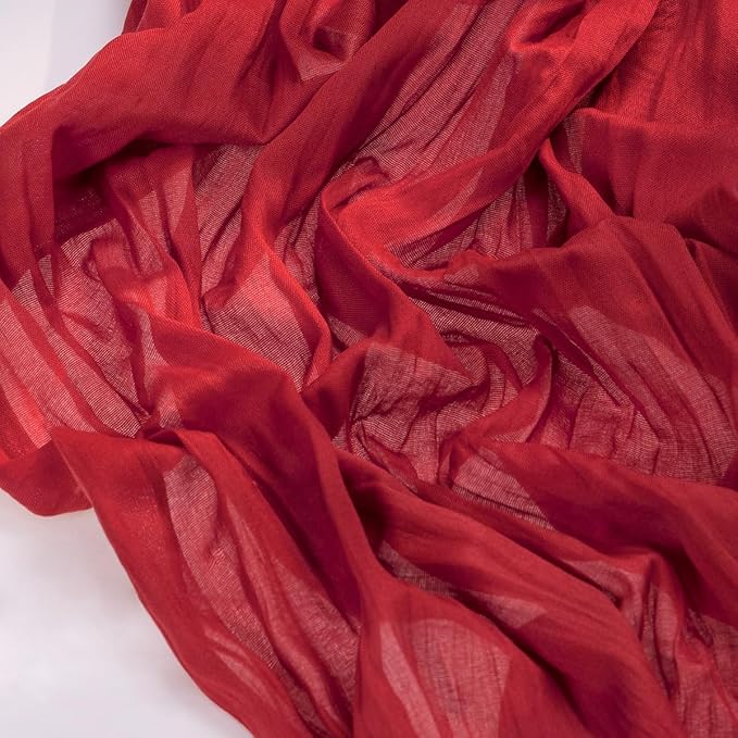 Socomi Red Cheesecloth Table Runner Valentine's Day Boho Rustic Gauze 120 inch 10FT Cheese Cloth Runner for Wedding Party Baby Shower Birthday Home Decor Holiday Decorations