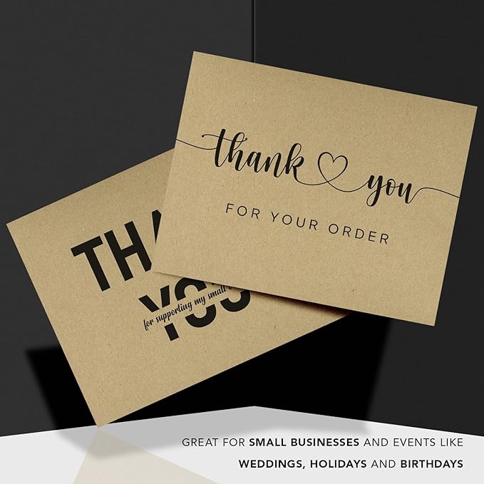 A6 Blank Grocer Brown Kraft Note Cards & Envelopes – Thick Flat Cards for Wedding and Birthday Invitations, Holiday Greetings, Postcards, All Occasions | 25 per Pack | NOT A Fold Over Card