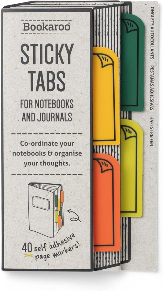 IF Bookaroo Sticky Tabs - Greens, White
