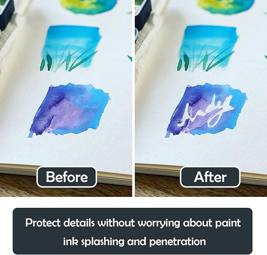 120ml Blue Masking Fluid for Watercolor Painting Kit, Fast Drying Easy Peel Use, Watercolor Masking Fluid Prevent staining Keeps Areas Colorless