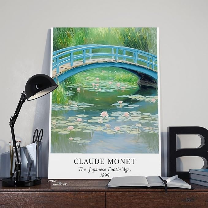 NBLKJHLFD Monet's Art Pond A Canvas Poster Wall Art Decor Print Picture Paintings for Living Room Bedroom Decoration 12×18inch(30×45cm) Unframe-style-6