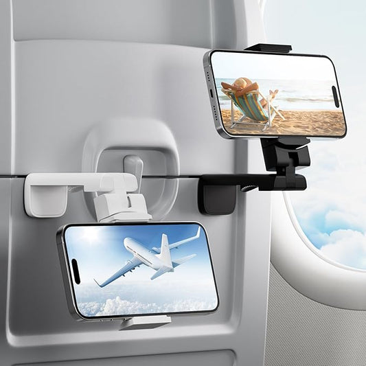 2 Pack Universal Airplane Phone Stand Holder, Klearlook 360 Degree Rotation Travel Essentials Phone Mount for Desk, Handsfree Flexible Travel Accessories for Flying, Valentines Day Gift for Couple