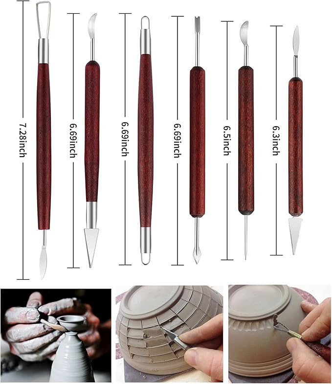 Artzuvs Clay Tools,28pcs Polymer & Pottery Sculpting Tools Set,Ceramic Tools, Modeling Clay Supplies Tools Kit for Carving,Sculpture,Beginners