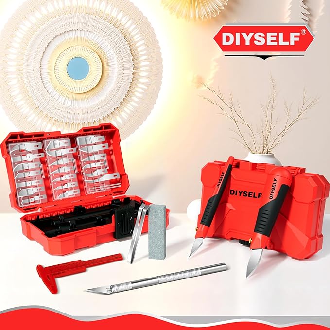 DIYSELF 41PCS Exacto Knife Set, Exacto Knife for Diamond Painting, Fondant, Fabric, Clay, Plastic Models, Paper Cutting, Craft Knife, Scalpel Knife, Hobby Knife, Pencil Knife for Art