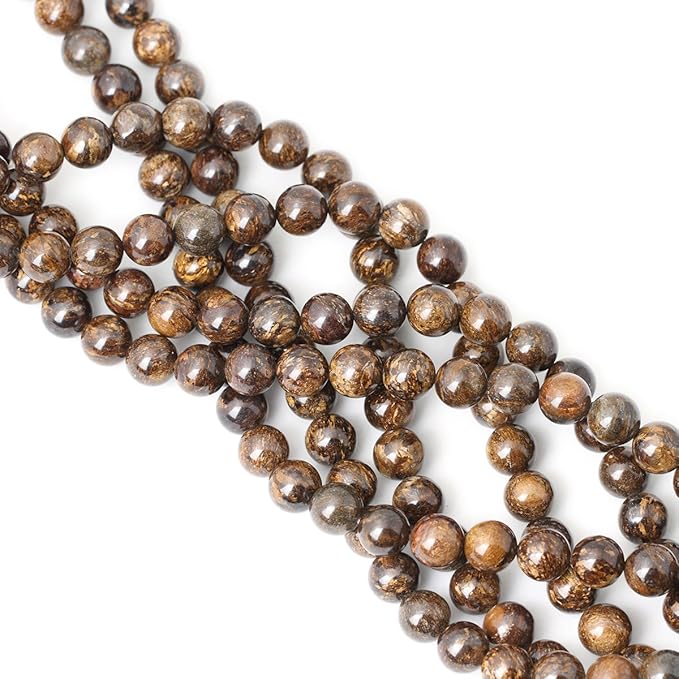 35PCS 10mm Natural Bronzite Gemstone Round Loose Beads for Jewelry Making DIY Handmade 1 Strand 15"