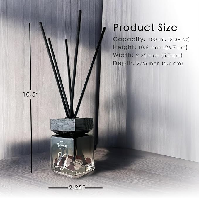 Innergy Capricorn Zodiac Crystal-Infused Reed Diffuser – 100ml Aromatherapy Essential Oil Diffuser for Home – Long-Lasting Scent, Natural Crystal Energy for Relaxation & Balance