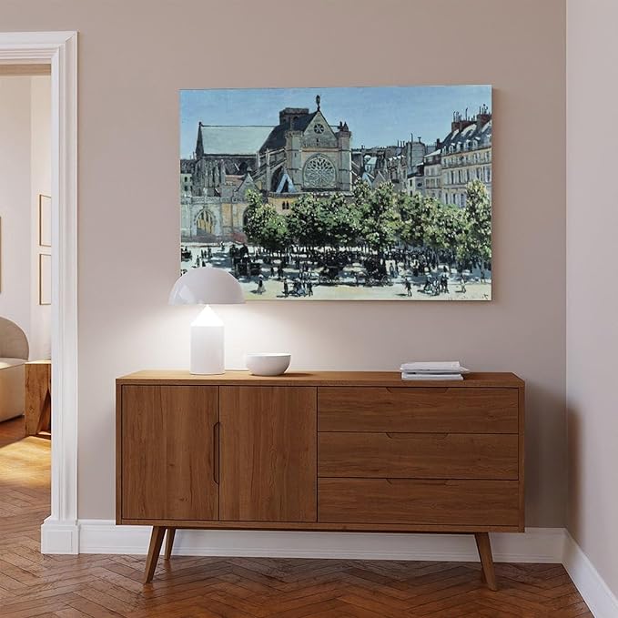 CFIOZYOS 40+ Monet Famous Print Posters St. Germain L'Auxerrois by Claude Monet Impressionism Canvas Poster Wall Art Print Bedroom Decor Office Room Kitchen Decor Gift Unframe 24×36inch(60×90cm)
