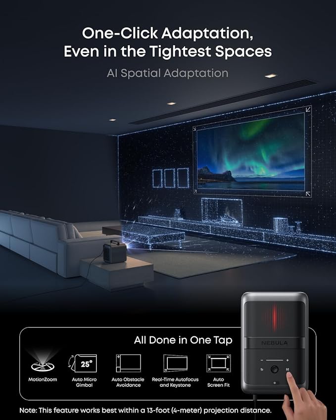 NEBULA X1 Bundle Triple Laser 4K Projector, 3,500 ANSI Lumens, 56,000:1 Contrast, 200W 4.1.2 Surround Sound, Wi-Fi Speaker, 0.9-1.5 Optical Zoom, Smart AI, Dolby Vision, 300" Screen, Micro Gimbal, GTV